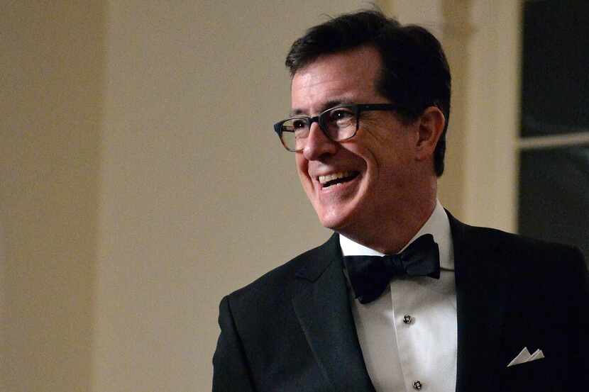 (FILES)Comedian Stephen Colbert arrives at the White House in Washington, DC in this...
