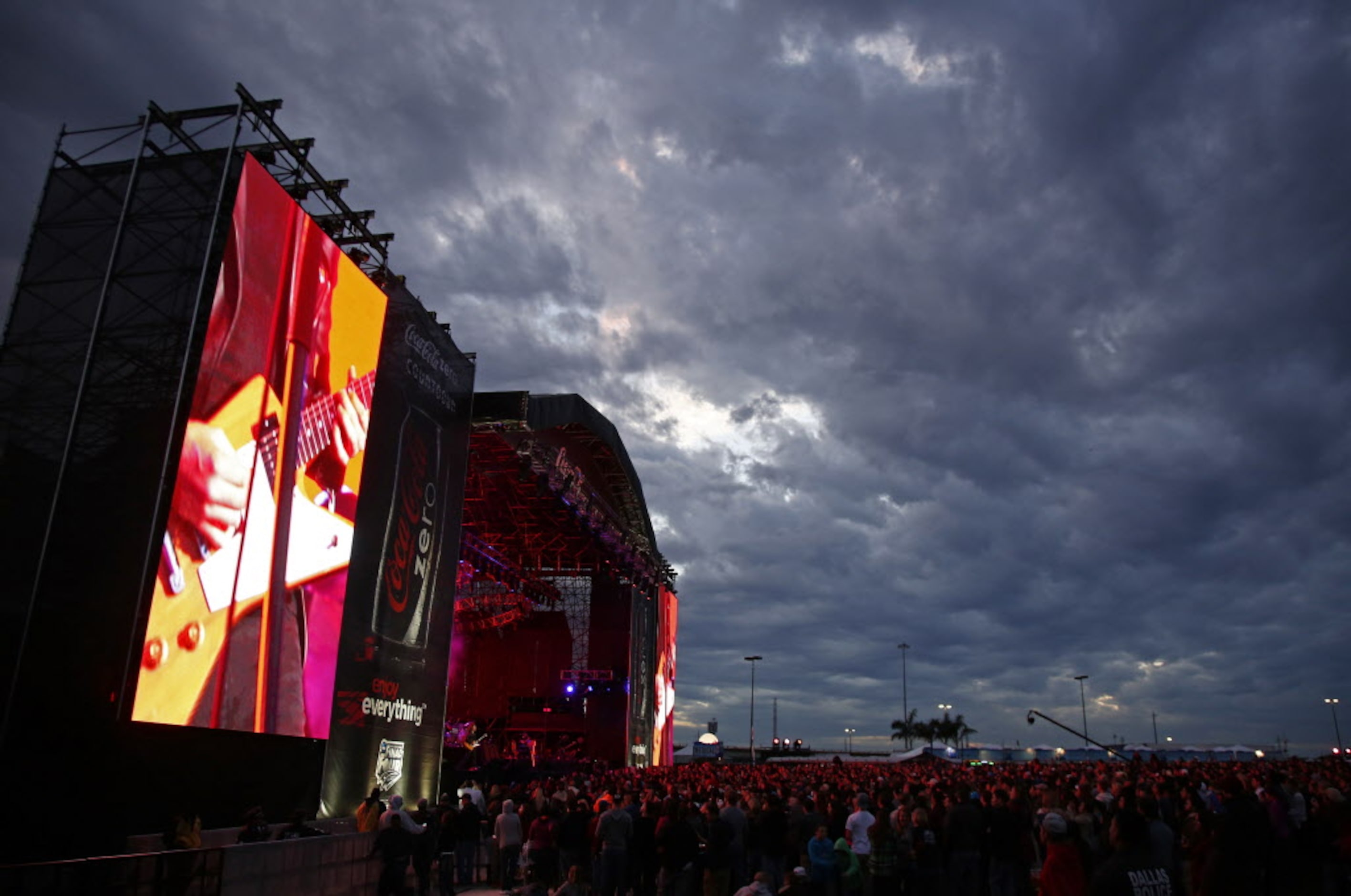 The Killers perform with overcast skies during the March Madness Music Festival at Reunion...