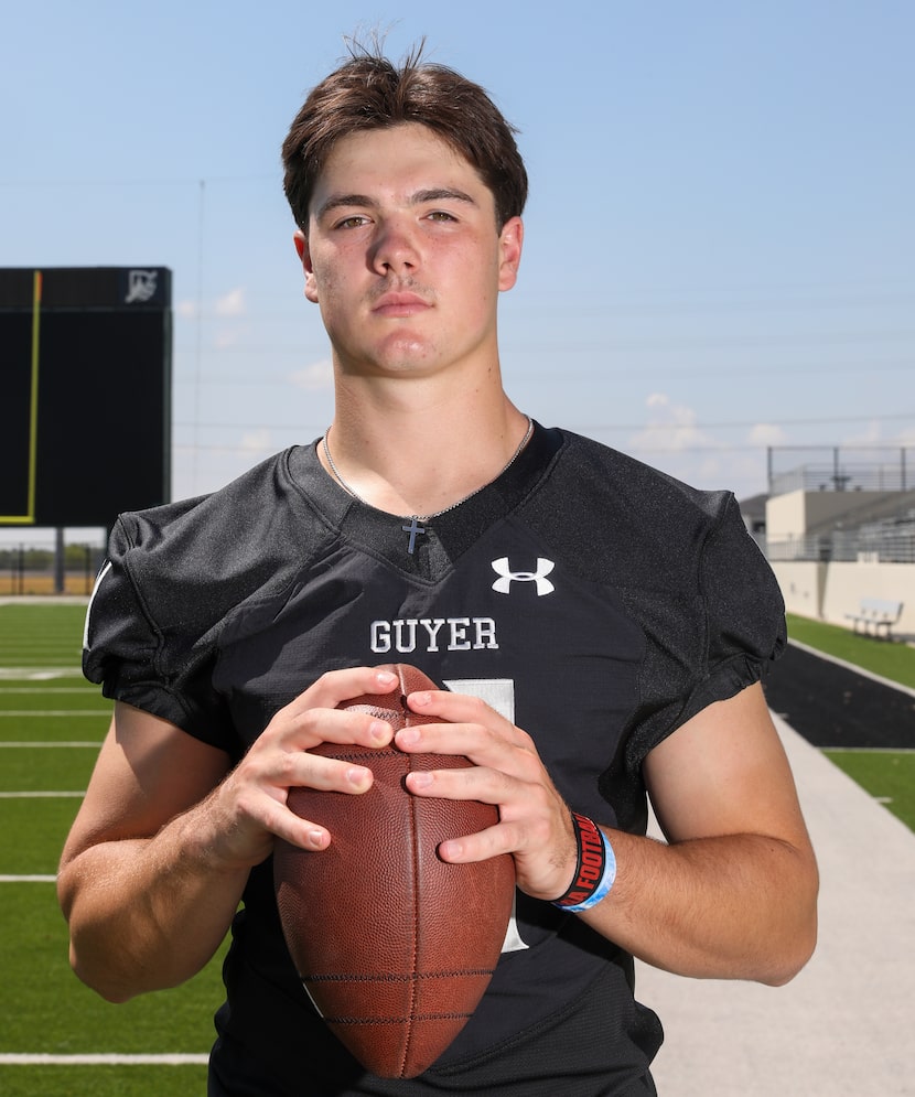 Denton ISD Guyer High School senior Jackson Arnold poses at the Collins Complex in Denton on...