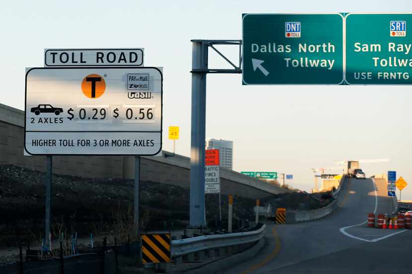 Entrance to the Dallas North Tollway near the intersection of Preston Rd in Frisco, Texas on...