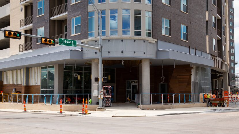 Construction continued at the Tom Thumb at Live Oak and Texas streets in Dallas on Wednesday.