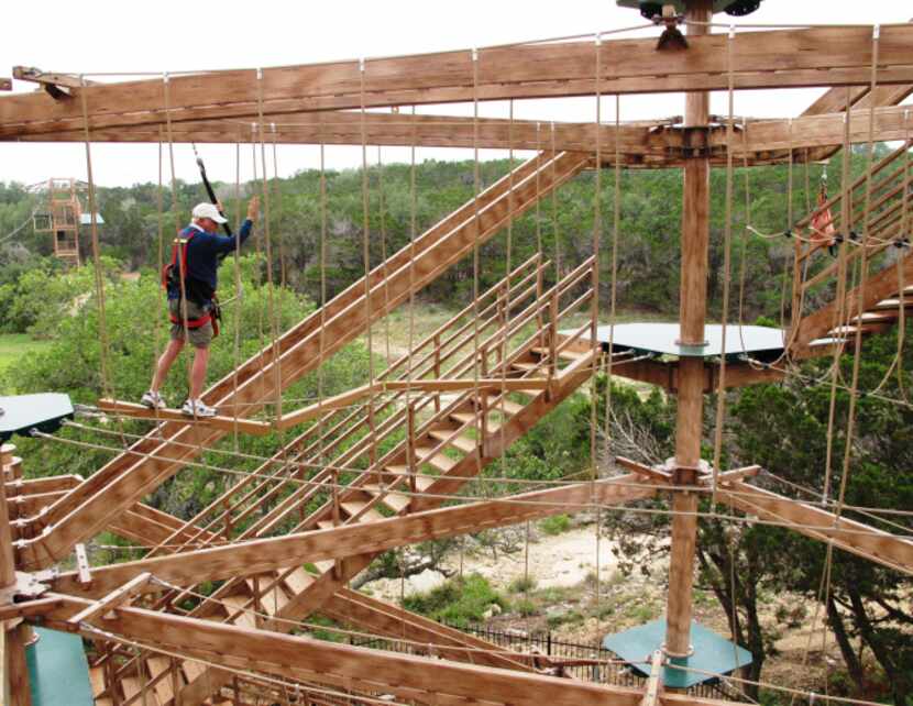 Test your skills on the Canopy Challenge at Natural Bridge Caverns near New Braunfels, Texas.