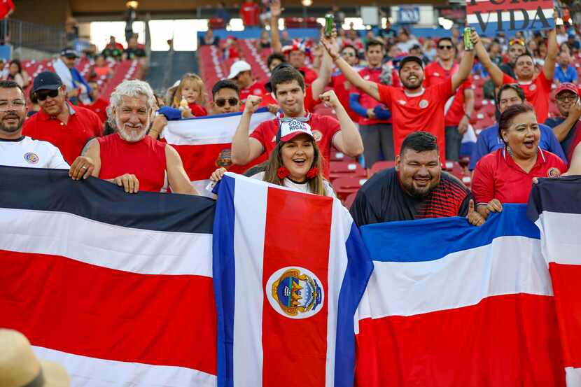 Costa Rica fans are ready for action at the 2019 Gold Cup at Toyota Stadium in Frisco,...