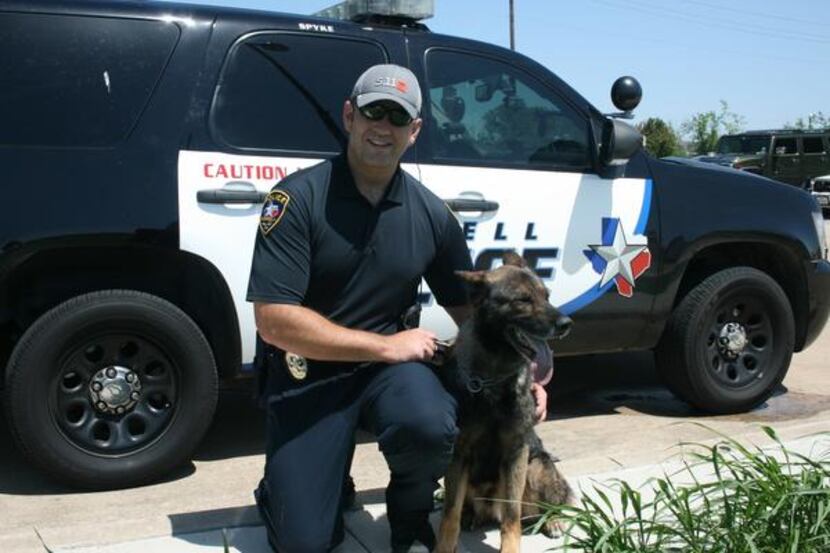 
Officer Rhett Mathews and Spyke, his K-9 partner at the Coppell Police Department, have...