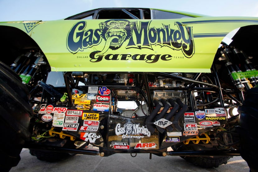  The Gas Monkey Garage monster truck on display outside of Gas Monkey Bar and Grill. (Ben...