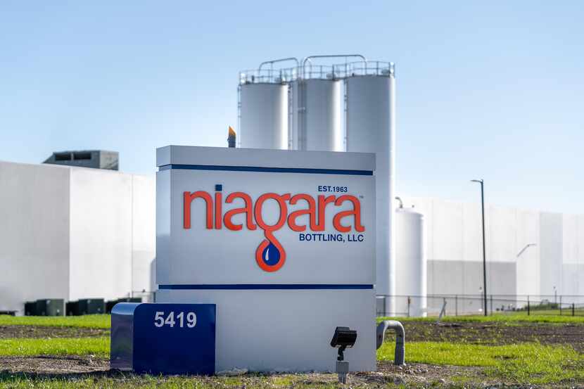 A sign for Niagara Bottling is shown. Niagara will open a 1.2-million-square-foot plant in...
