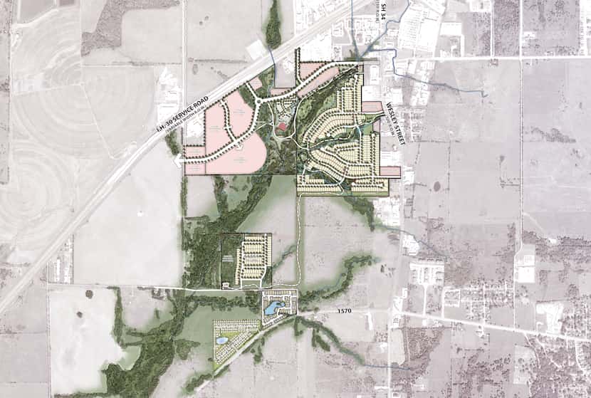 The Greenbelt on I 30 is planned to include homes, commercial and retail space.