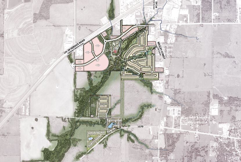 The Greenbelt on I 30 is planned to include homes, commercial and retail space.