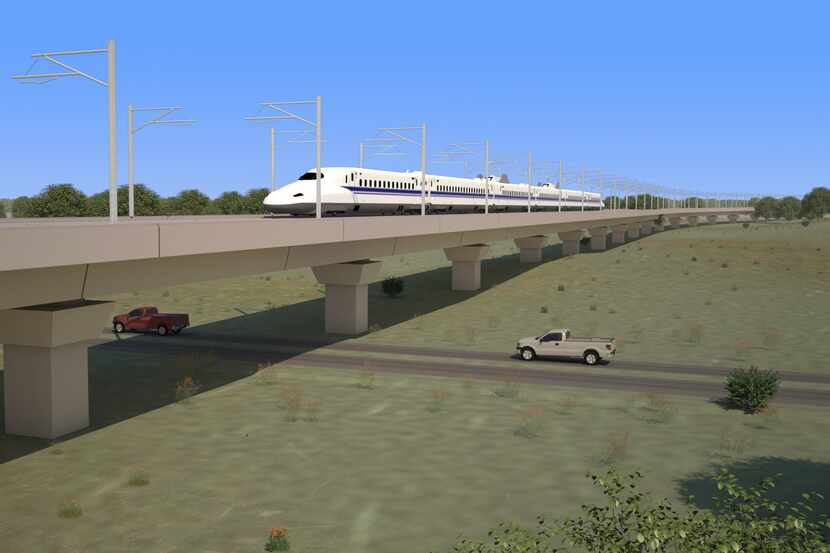 A rendering of Texas high-speed rail.