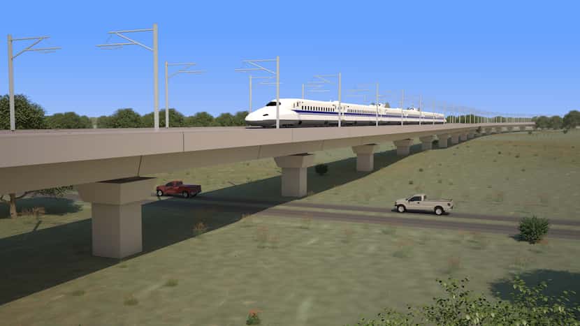 A rendering of what the Texas high-speed rail.