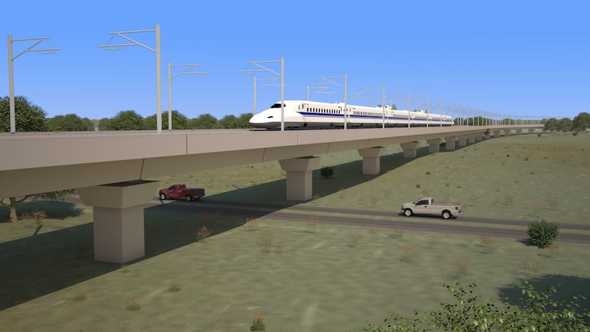 This is a rendering of what the Texas high-speed rail could look like.