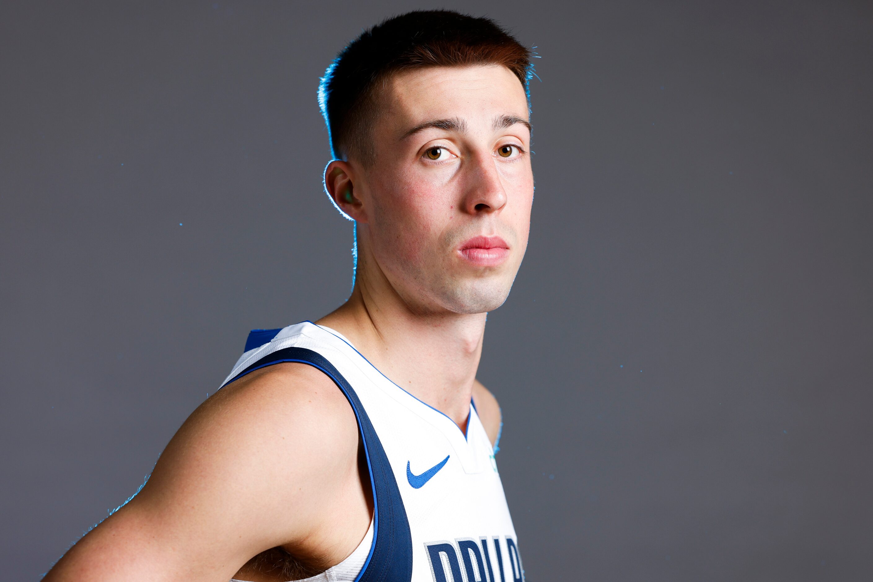 Dallas Mavericks’ Joe Wieskamp poses for a photo during the media day on Friday, Sept. 29,...