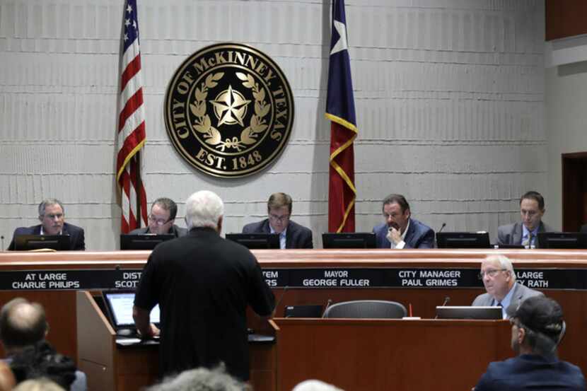 Citizens speak during a council meeting at McKinney City Hall in this file photo.