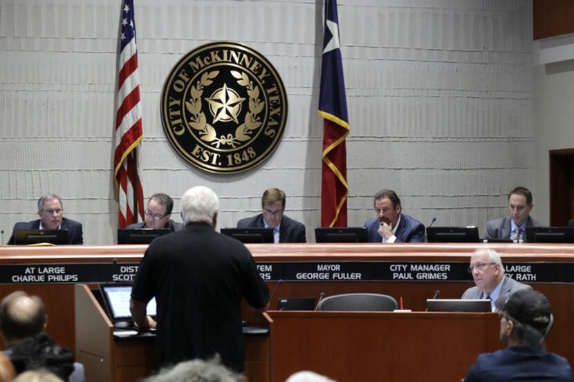 Citizens speak during a council meeting at McKinney City Hall in this file photo.