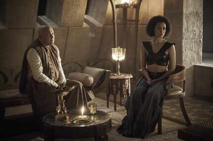 Varys (Conleth Hill) is just the bearer of bad news on this night, while Missandei (Nathalie...