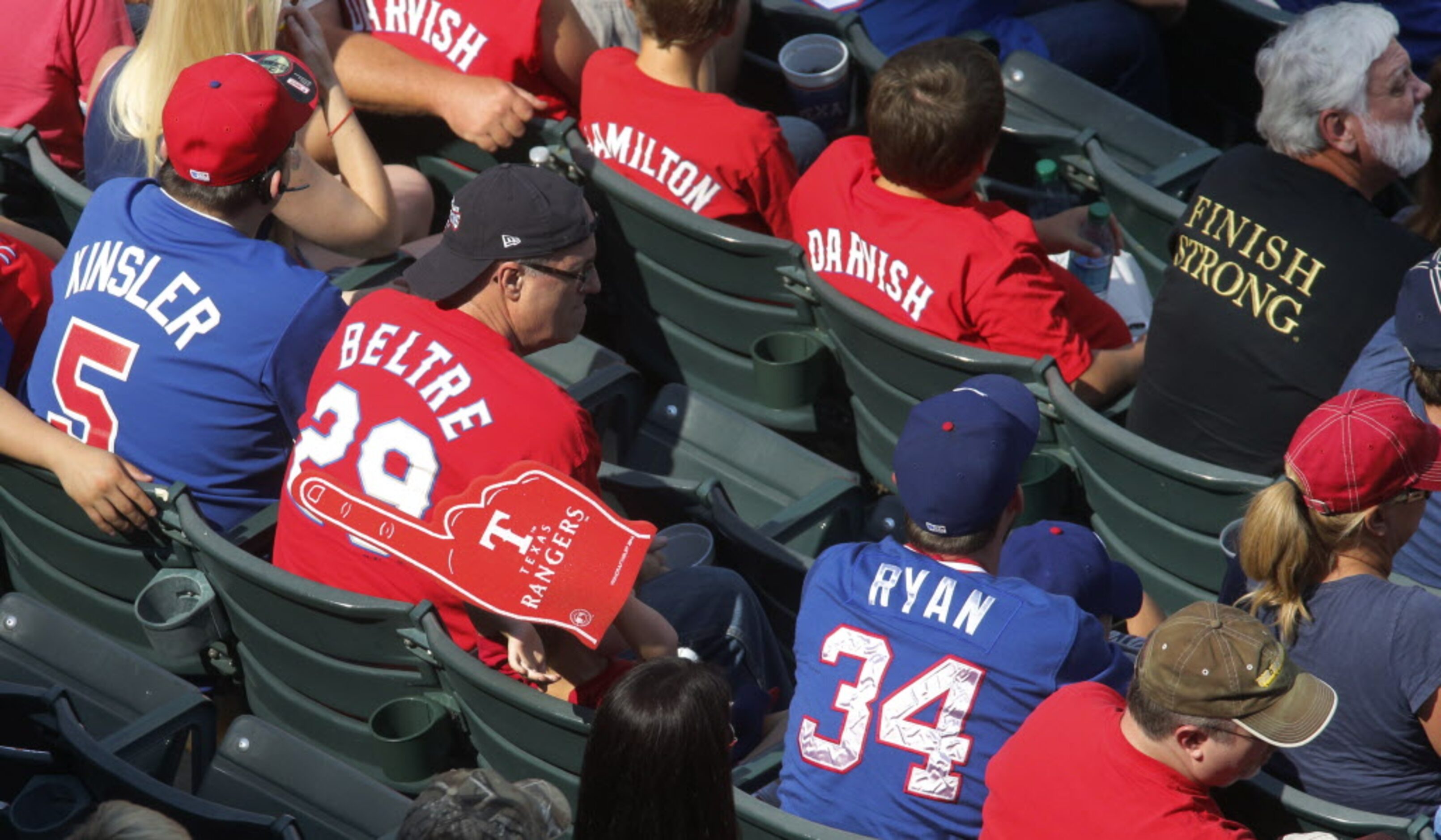 Rangers fans watch the action in game #162 during the Oakland Athletics vs. the Texas...