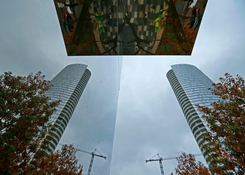 The Museum Tower of Dallas in a reflection on December 5, 2016. (Nathan Hunsinger/The Dallas...