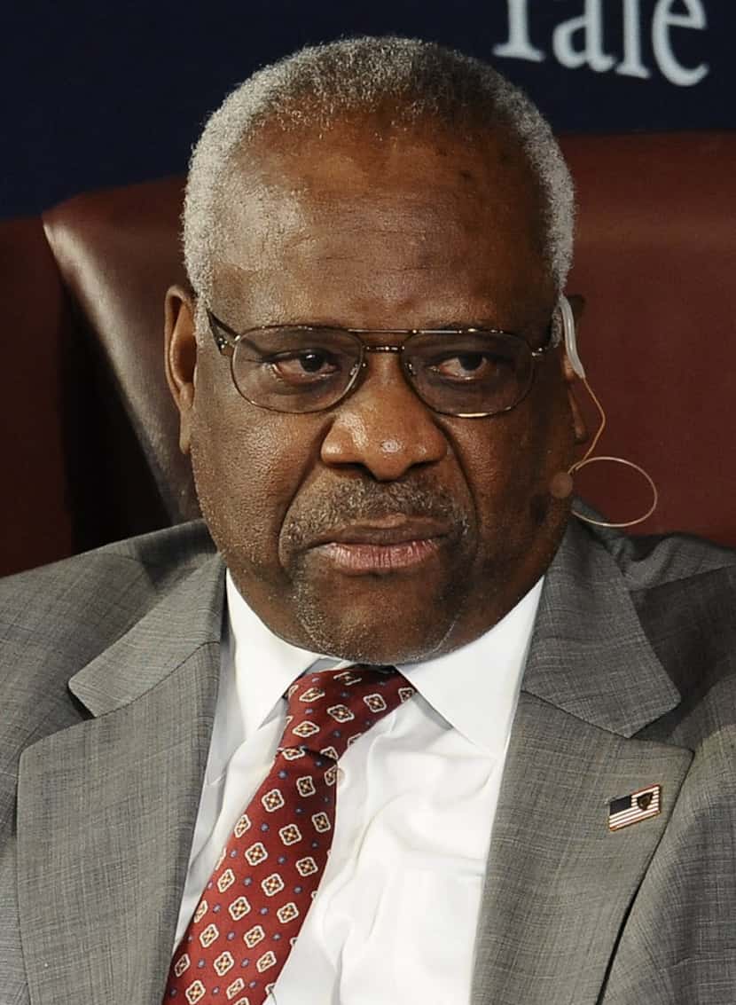 U.S. Supreme Court Justice Clarence Thomas sits for a conversation at Yale University on...
