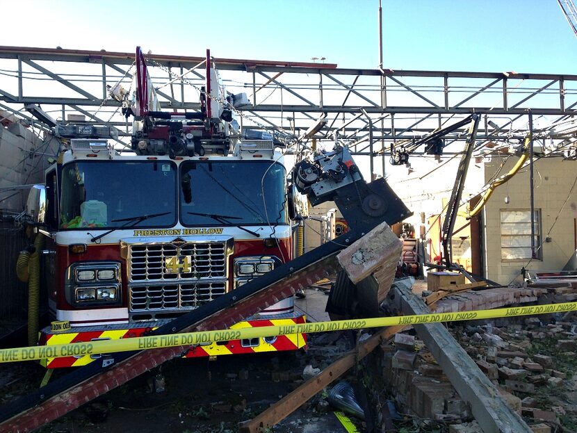 Fire Station 41, on Royal Lane near Preston Road, was completely devastated by Sunday...