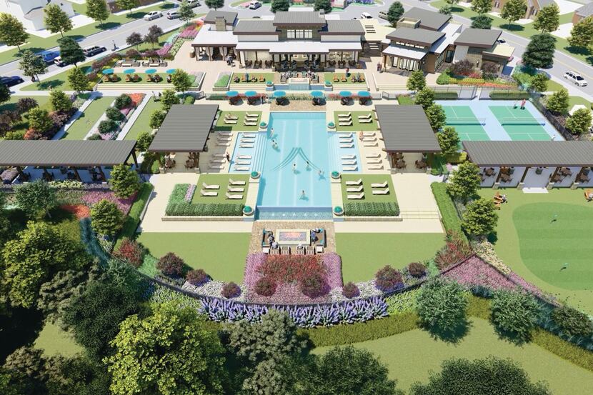 This is a rendering of the Magnolia Amenity Center, the heart of the Elements at Viridian...