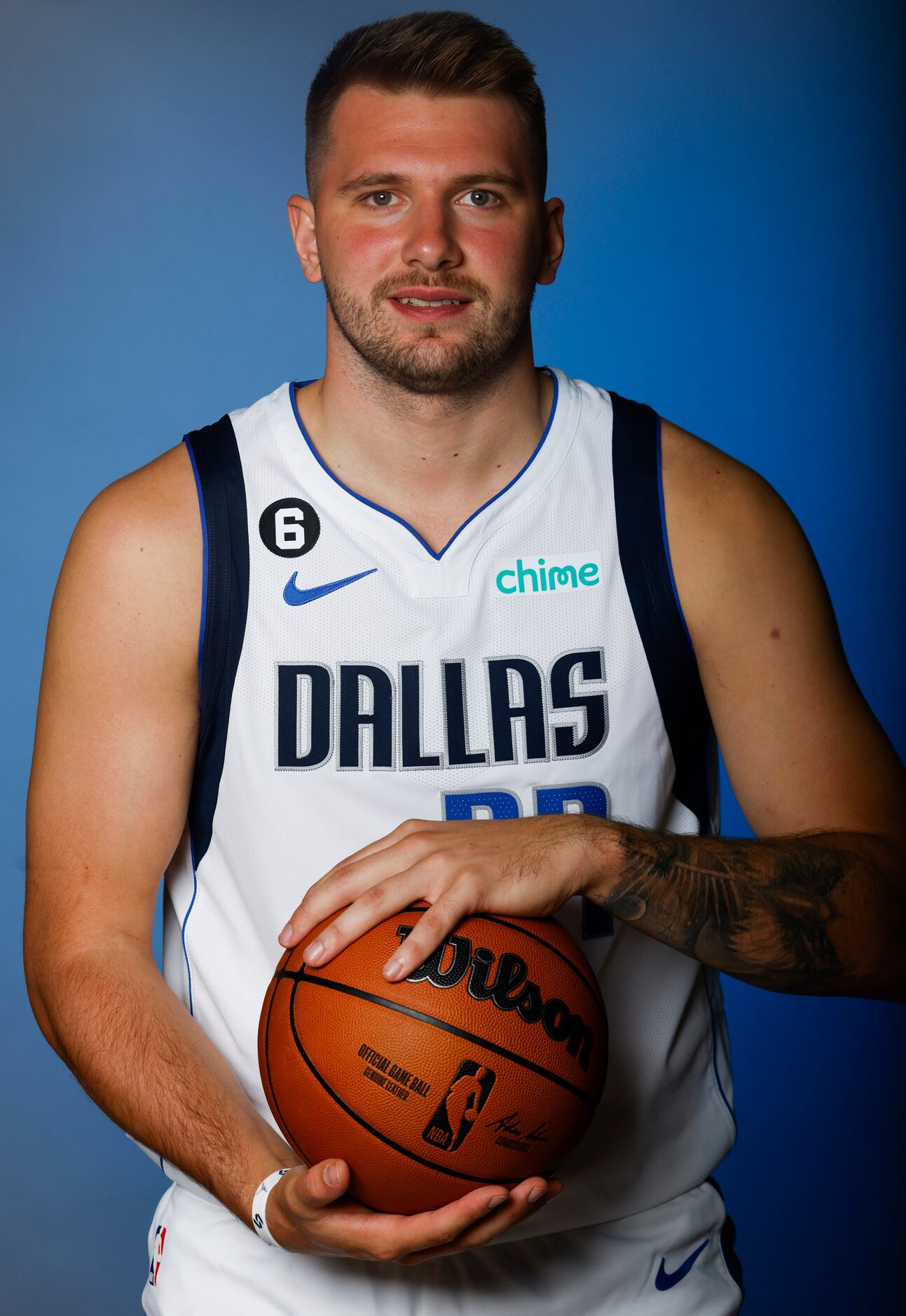 Dallas Mavericks’ Luka Doncic is photographed during the media day at American Airlines...