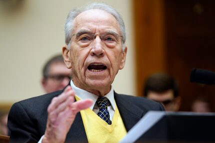 Sen. Chuck Grassley, R-Iowa, testifies during a House Judiciary subcommittee hearing on what...