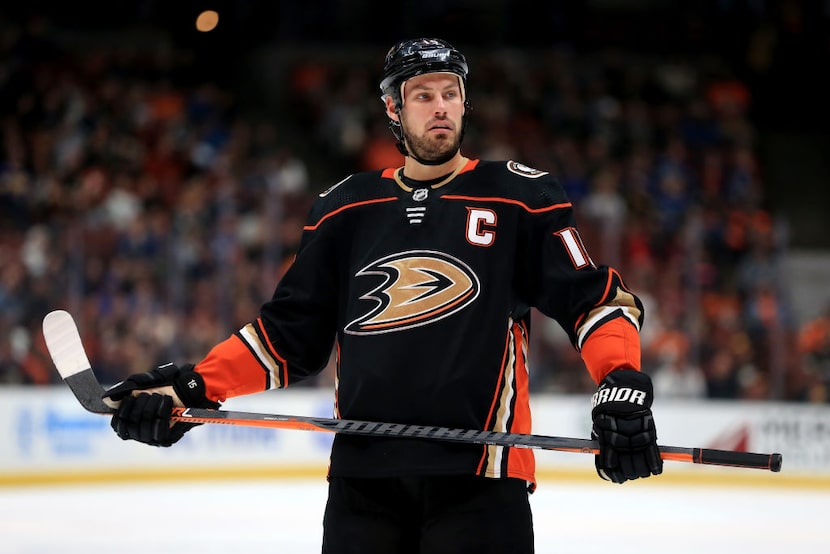 ANAHEIM, CA - MARCH 14: Ryan Getzlaf #15 of the Anaheim Ducks looks on during the third...