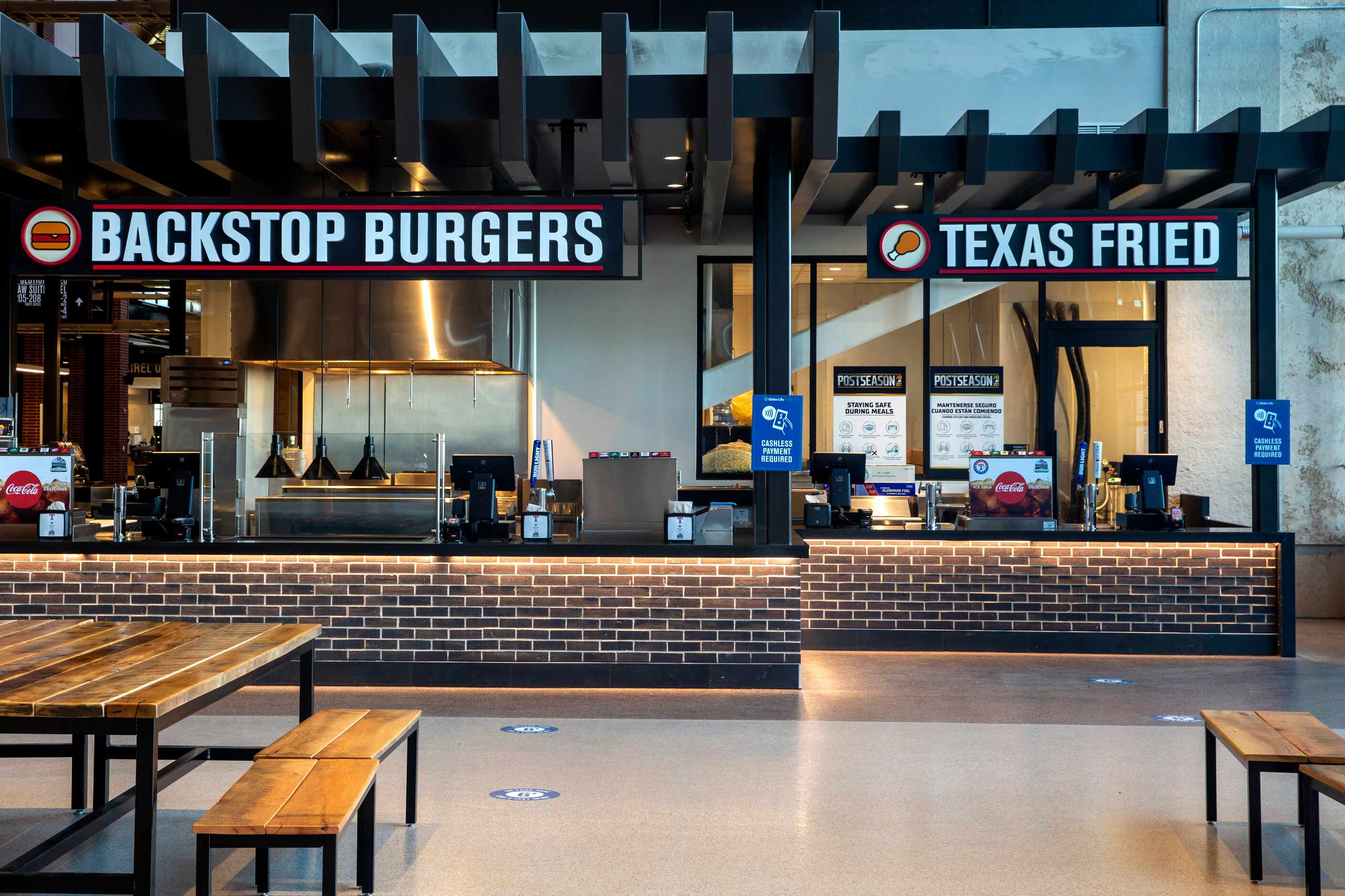 The new Globe Life Field, home of the Texas Rangers, features concession stands with...