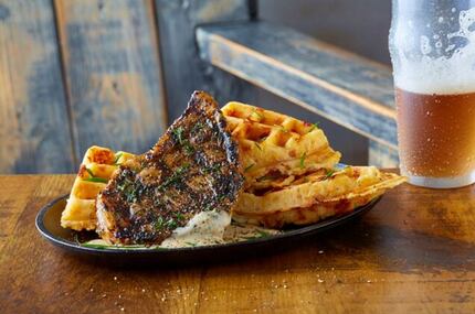 The pork chop and waffles from Vetted Well at Alamo Drafthouse.
