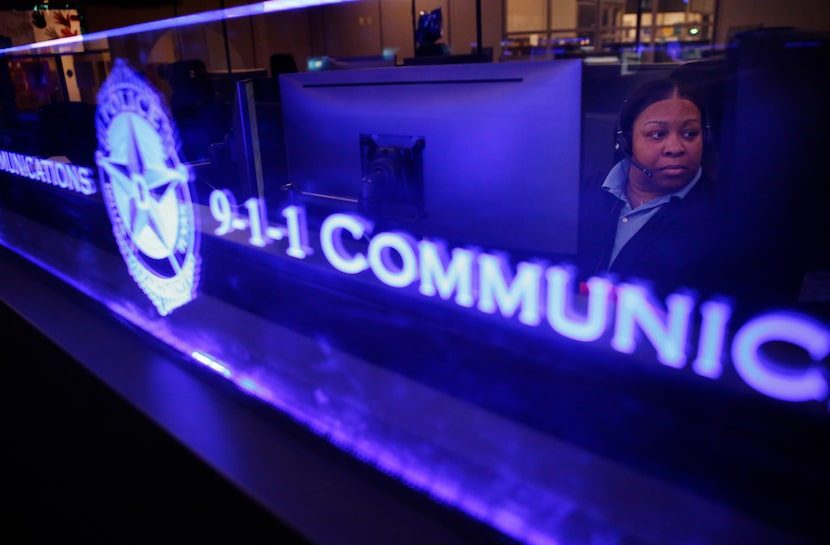 Kesha Williams, a 911 call taker, works in the Dallas Police 911 call center at Dallas City...