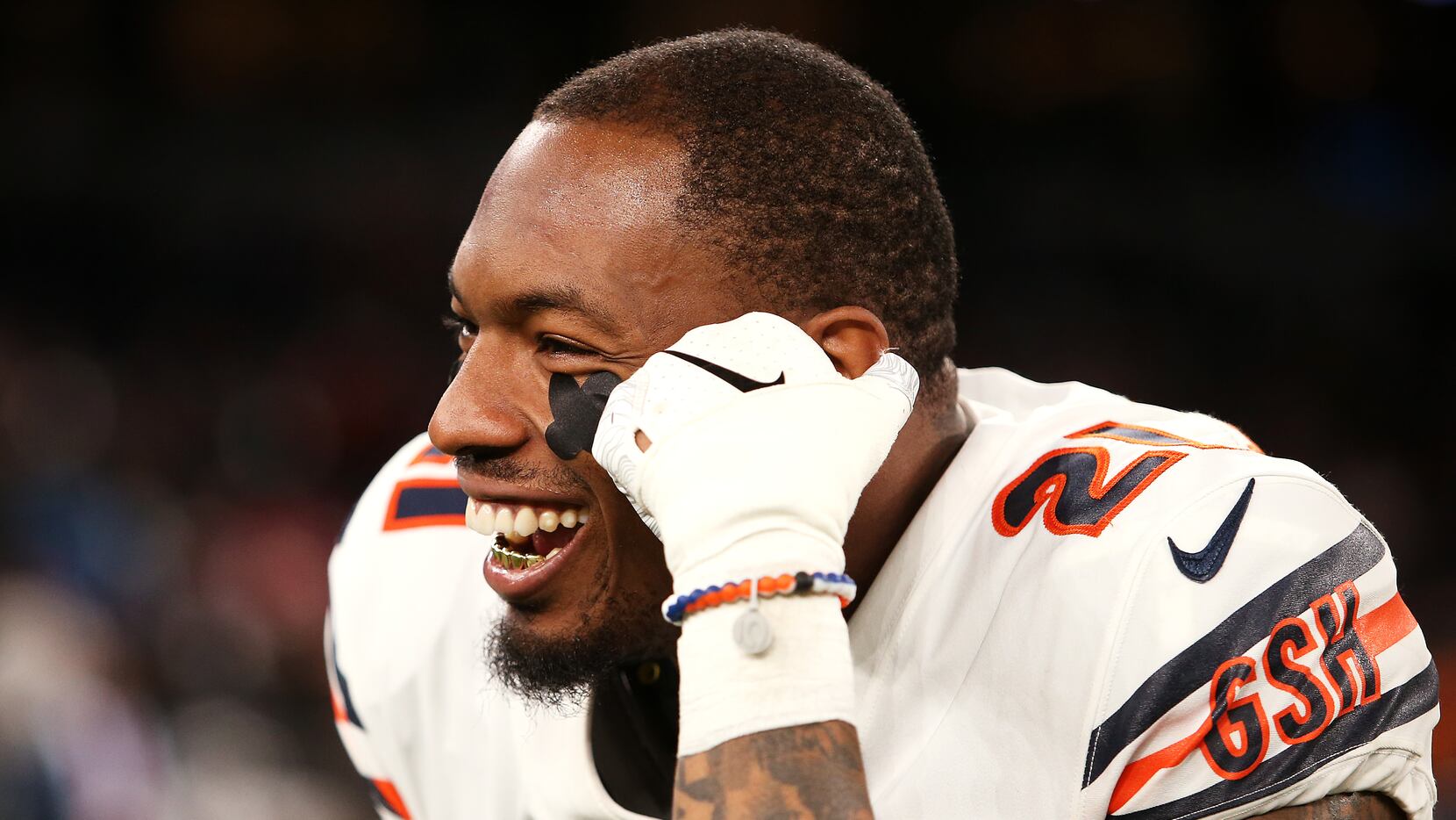 Ha Ha Clinton-Dix (21) of the Chicago Bears looks on after the game between the Chicago...