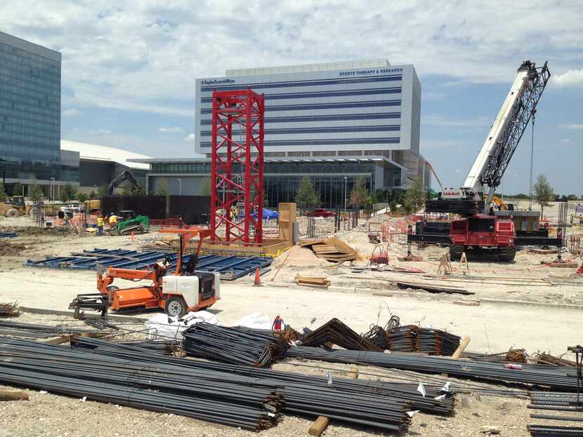 Construction has started on the Star House apartment tower at the Dallas Cowboys' complex in...