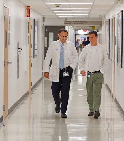 UT Southwestern researchers Berge Minassian, left, and Steven Gray design custom gene...