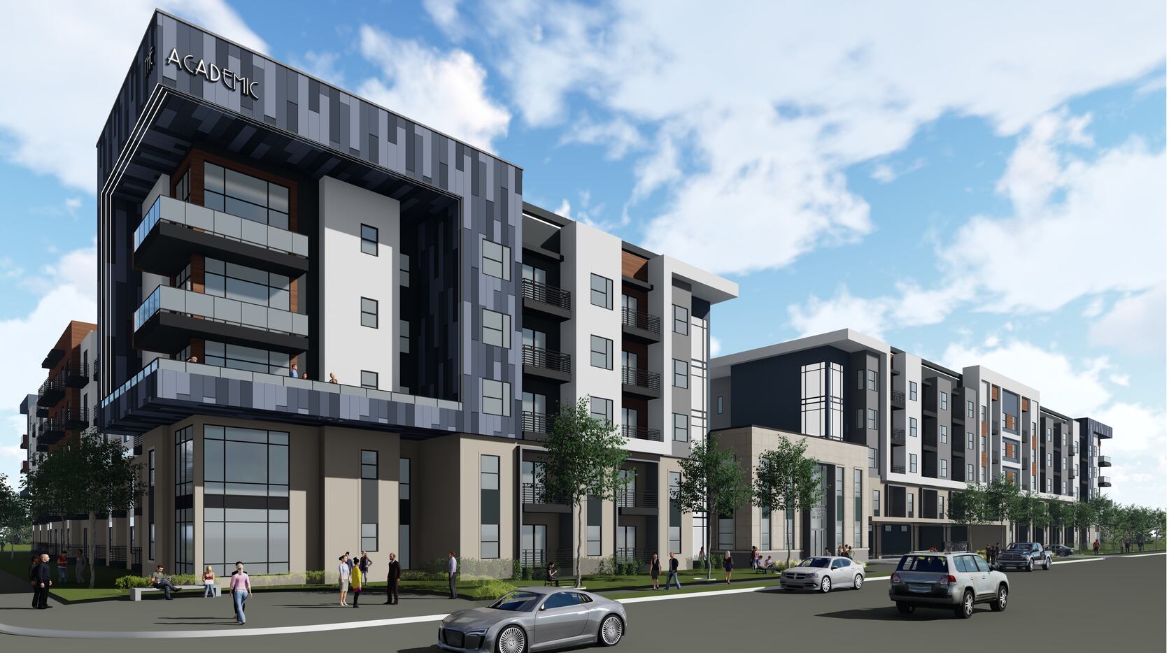 Leon Capital Group's Ross Avenue apartment development includes the 2-story centerpiece...