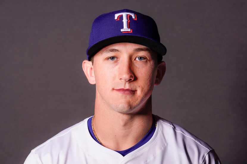Texas Rangers outfielder Wyatt Langford photographed at the team's training facility on...