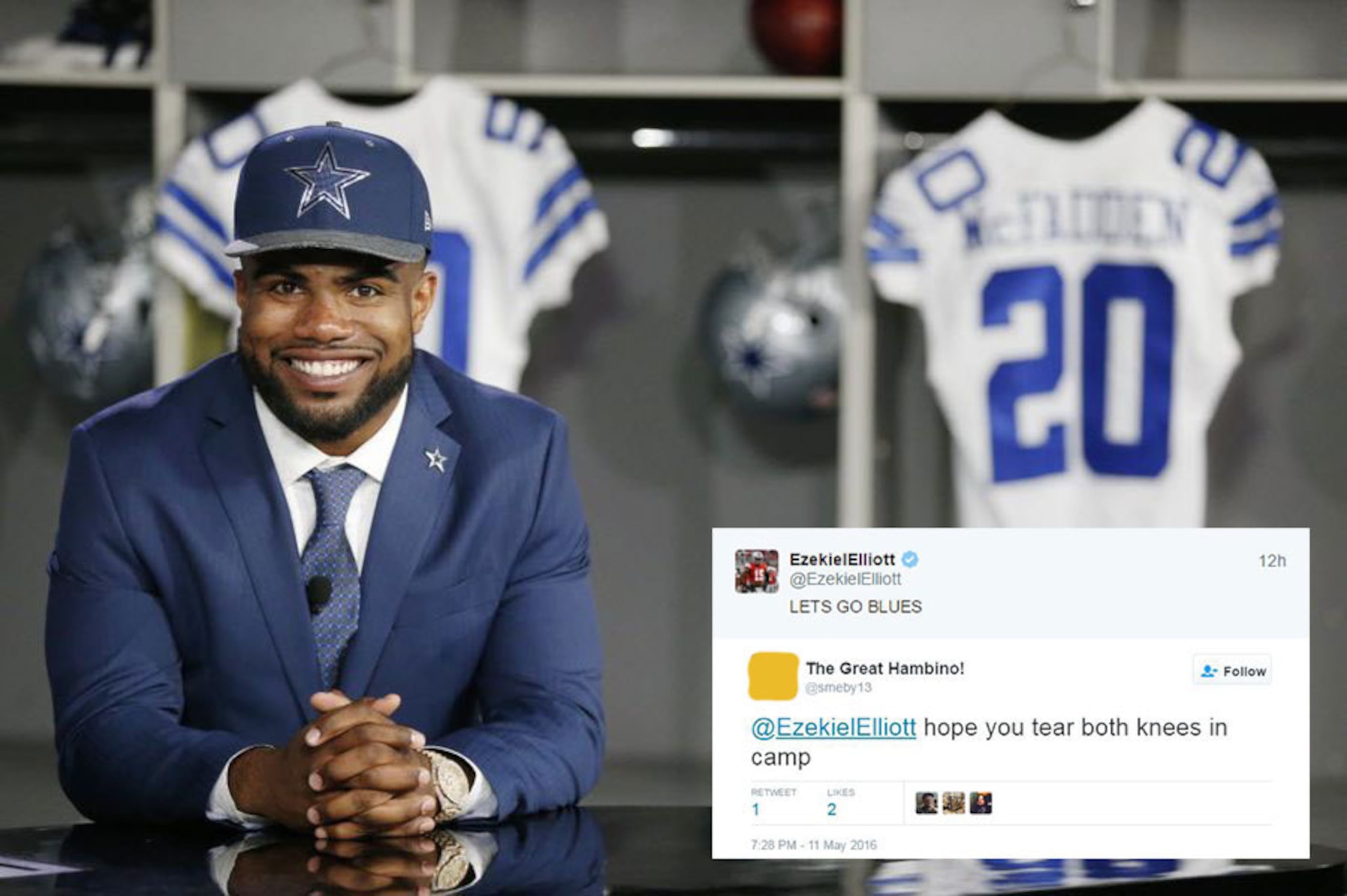 Cowboys RB Ezekiel Elliott: Wearing Emmitt Smith's No. 22 'would've been  kind of disrespectful'