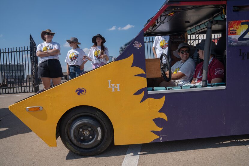 Liberty Hill High School students prepare to compete at the Solar Car Challenge.