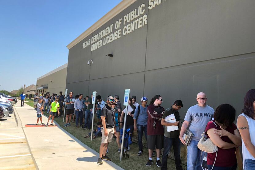 Long lines formed recently at the Texas Department of Public Safety Driver License Center in...