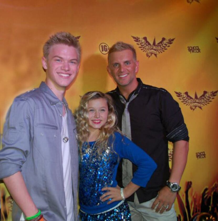 Kenton Duty (left) and Harper Gruzins when she received a scholarship from Dallas talent...