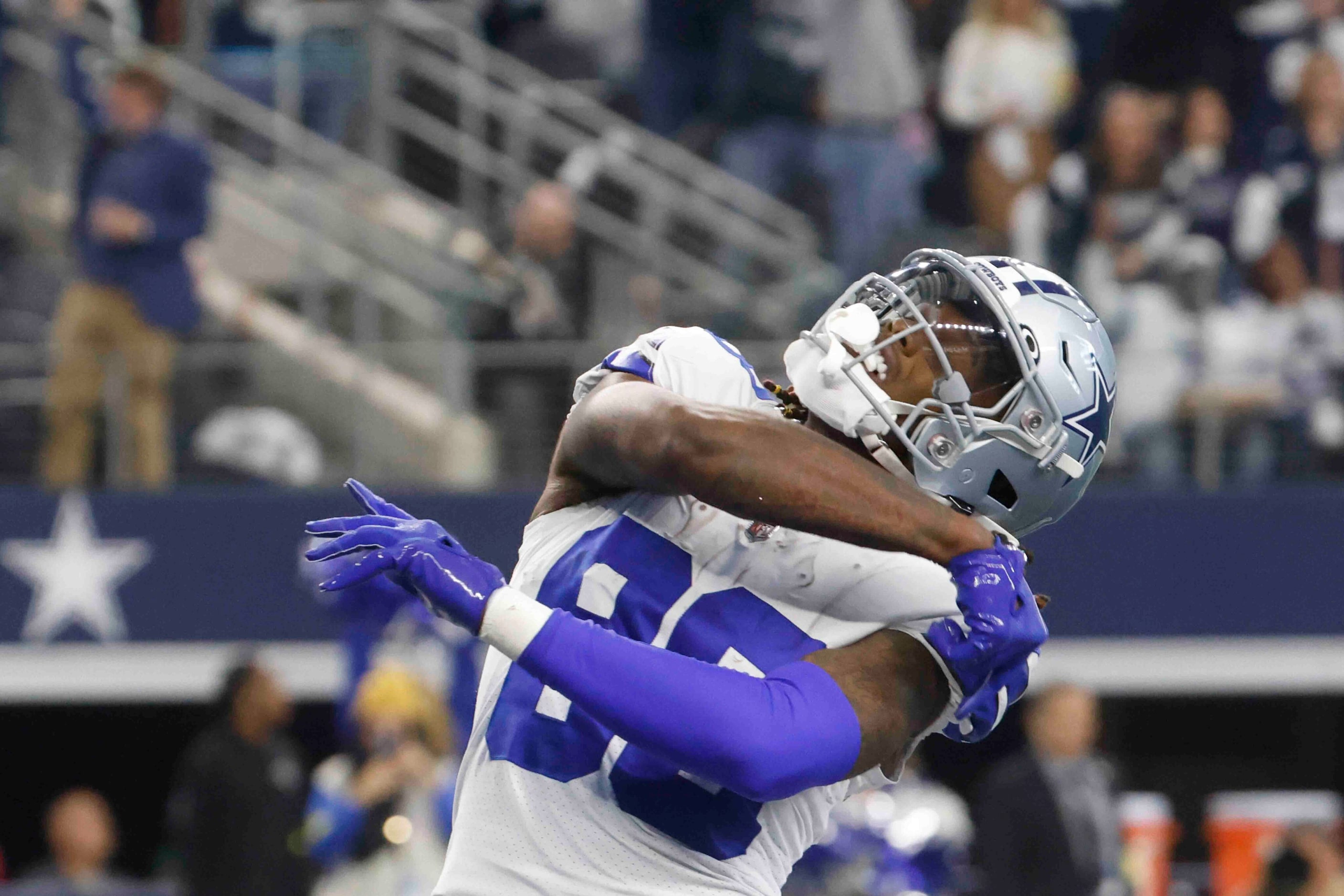 Dallas Cowboys wide receiver CeeDee Lamb (88) celebrates a touchdown against Philadelphia...