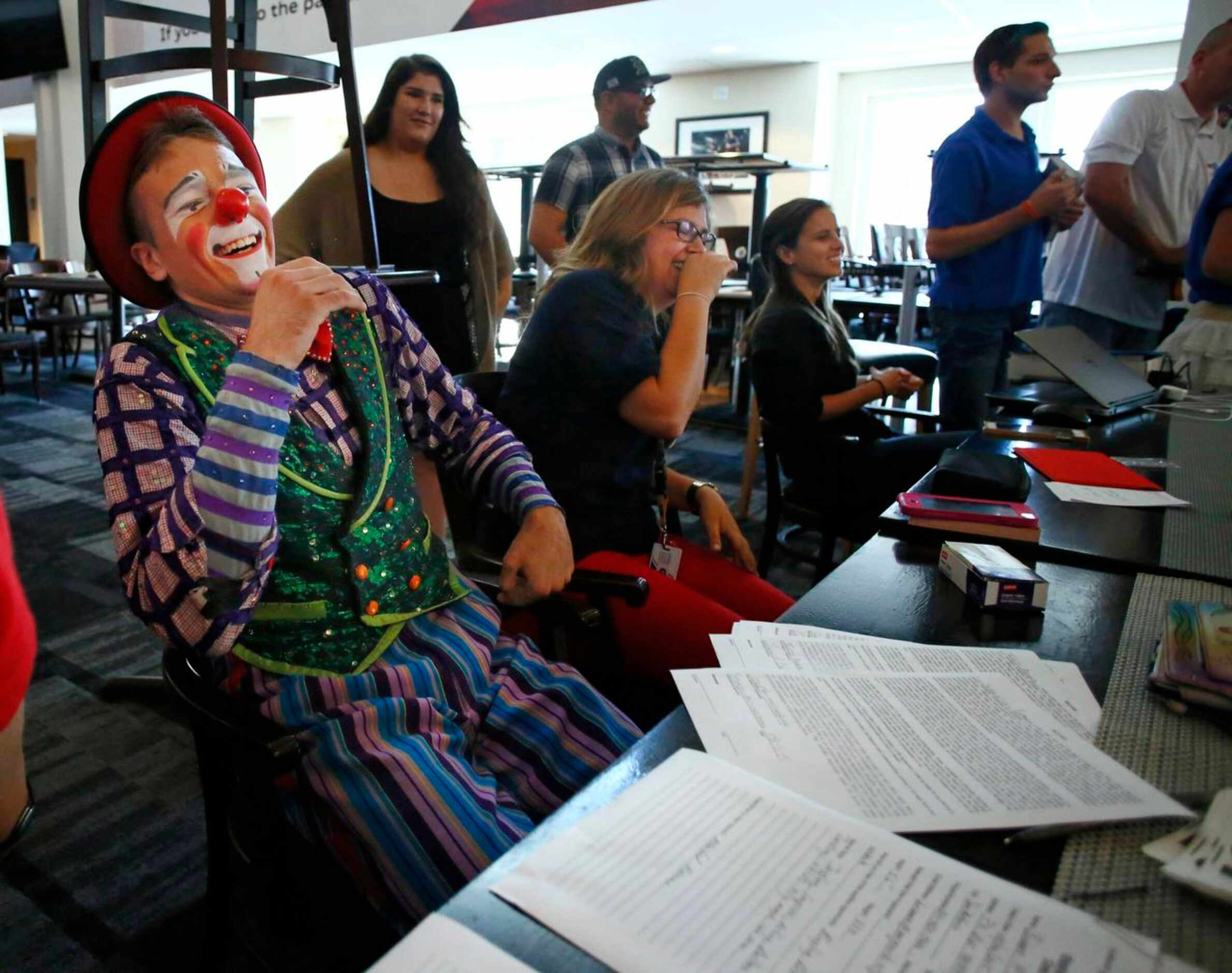 A funny thing happened: Would-be clowns audition at American Airlines Center