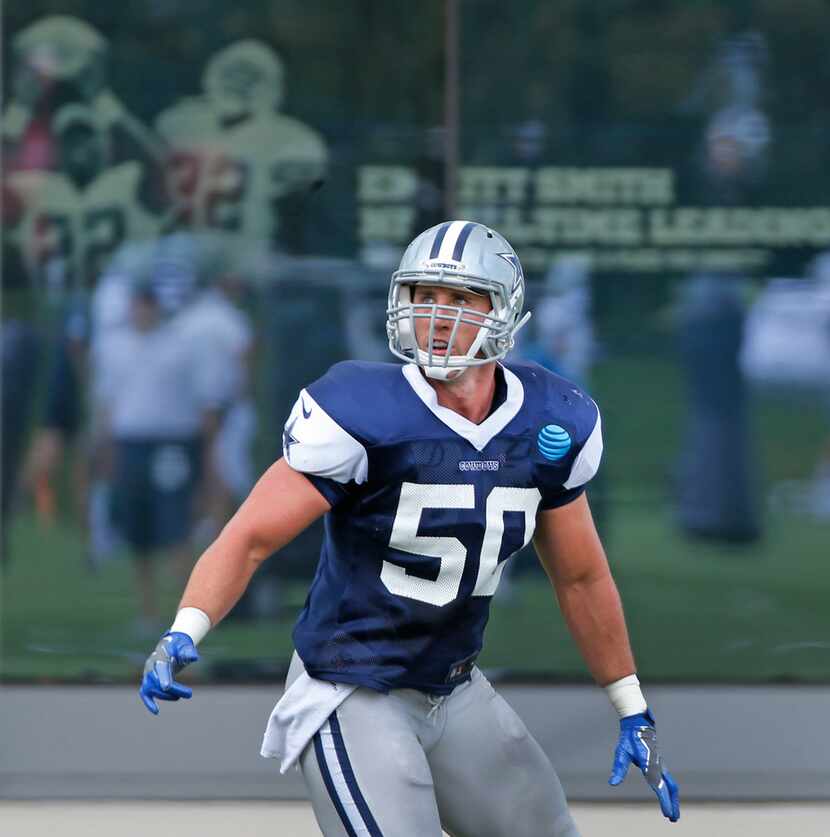 Dallas Cowboys linebacker Sean Lee (50) is pictured during practice at The Star in Frisco,...