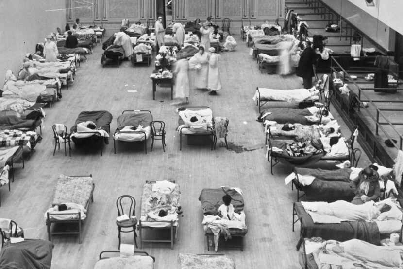 In this 1918 photo made available by the Library of Congress, volunteer nurses from the...
