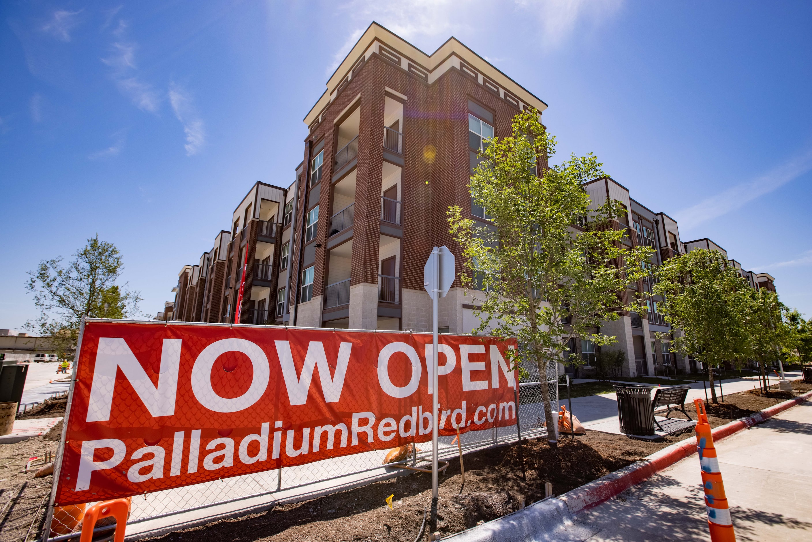 The exterior of the Palladium RedBird apartments.