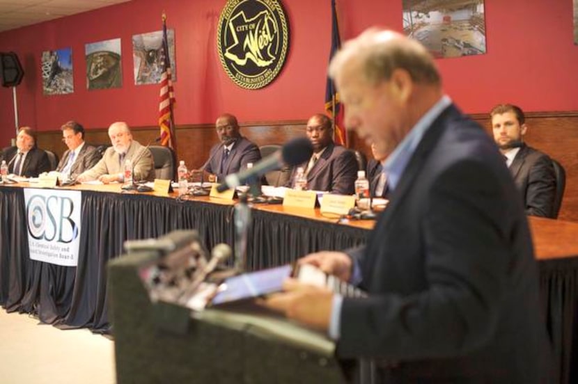 
Mayor Tommy Muska makes his opening remarks during the U.S. Chemical Safety Board’s...