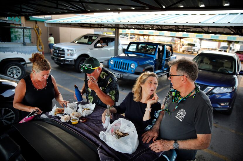 Dallas friends (from left), Donna and her husband Dennis Bardin, Laura Mallett and her...