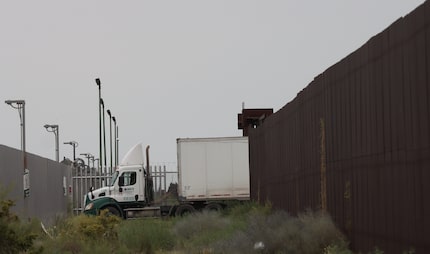 A truck crosses from San Jerónimo, Mexico into Santa Teresa, New Mexico.