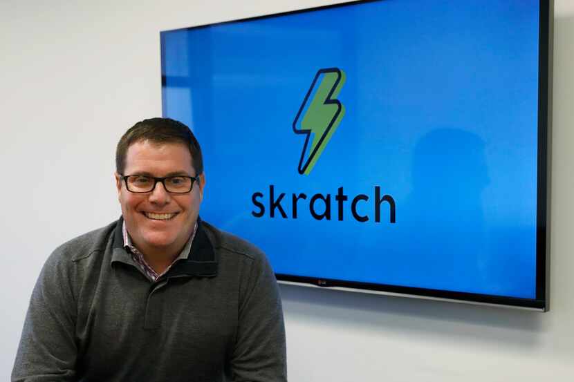 Scott Bennett, founder of Skratch, poses for a portrait in his Dallas office on Thursday,...