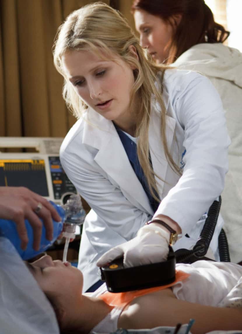 This image released by the CW shows Mamie Gummer in the title role in "Emily Owens M.D.,"...