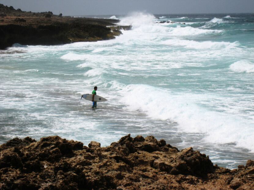 On the north side of Aruba, visitors can take in the Natural Pool, a beachside swimming hole...